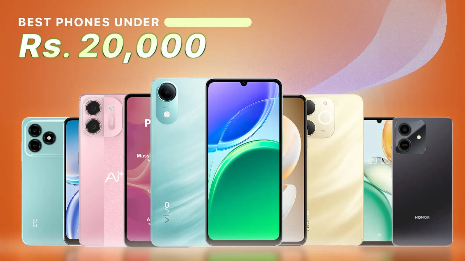All 5 best phones under 20,000 side by side image